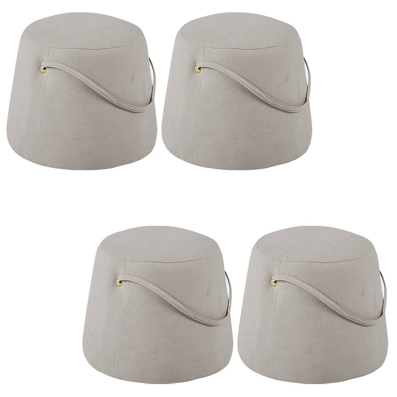 Orange Modern Pouf Tear Resistant Pure Color Pouf for Living Room