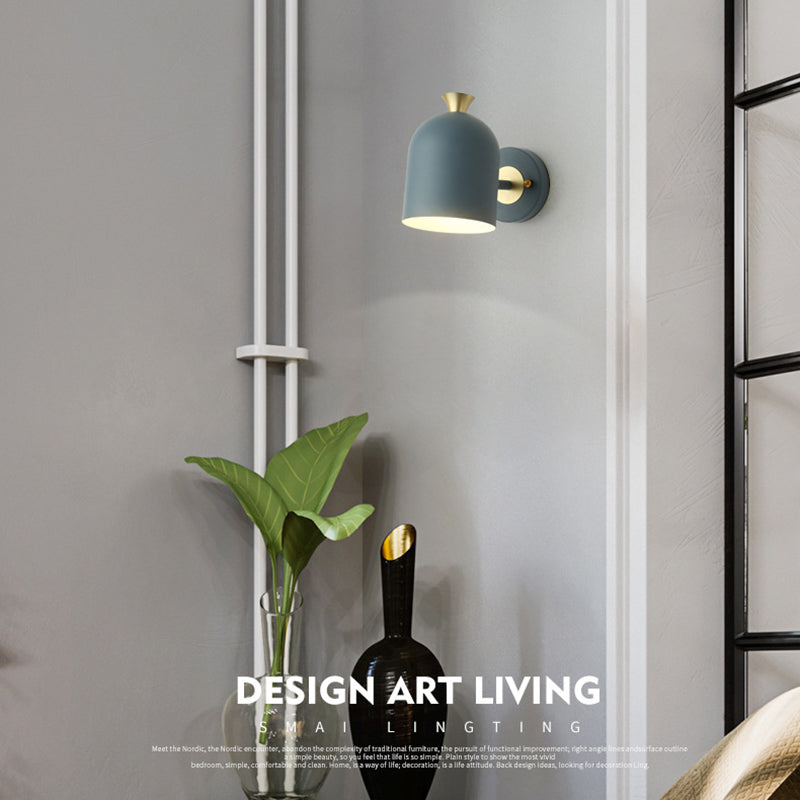 Metal Dome Shape Wall Light Modern Style 1 Light Wall Light Sconce