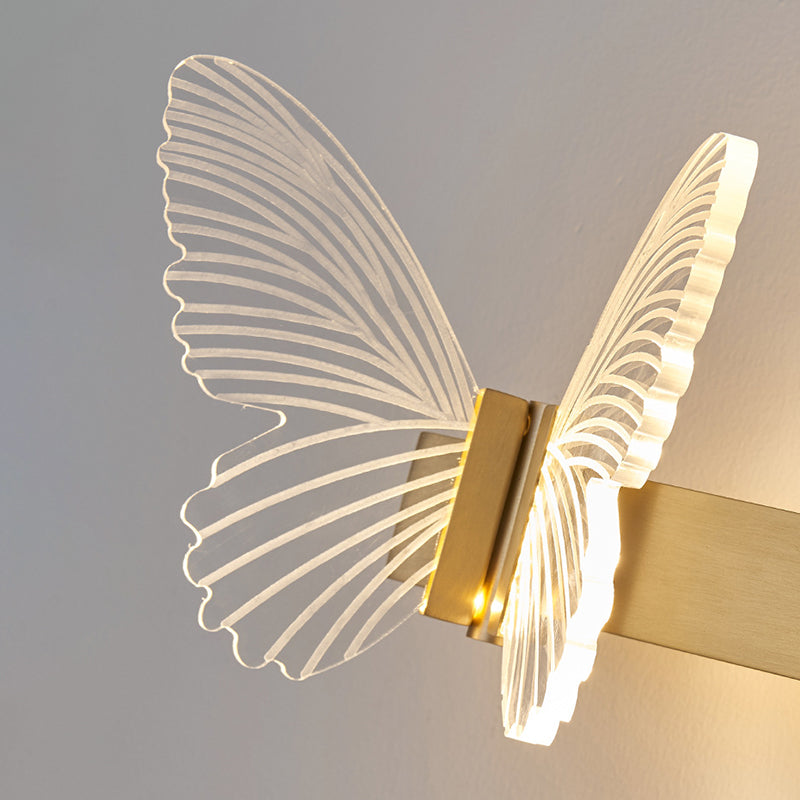 Butterfly Wall Sconce Lighting Modern Metal Wall Sconces in Gold
