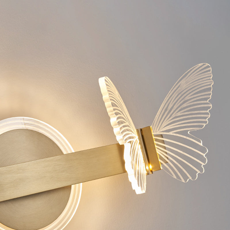 Butterfly Wall Sconce Lighting Modern Metal Wall Sconces in Gold