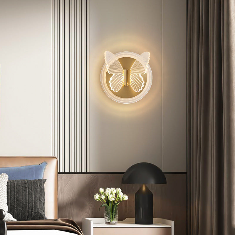 Butterfly Wall Sconce Lighting Modern Metal Wall Sconces in Gold
