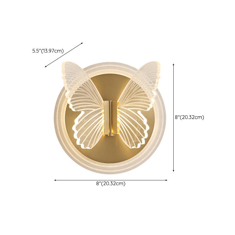 Butterfly Wall Sconce Lighting Modern Metal Wall Sconces in Gold