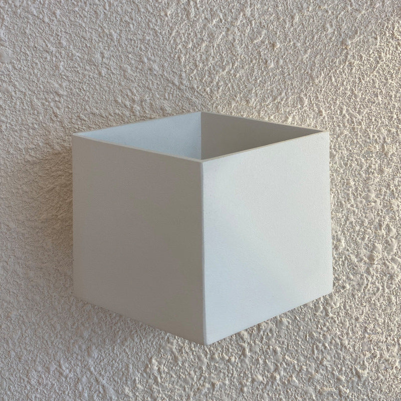 Modern Style Square Shade Wall Sconce Metal 2 Lights Sconces for Bedroom