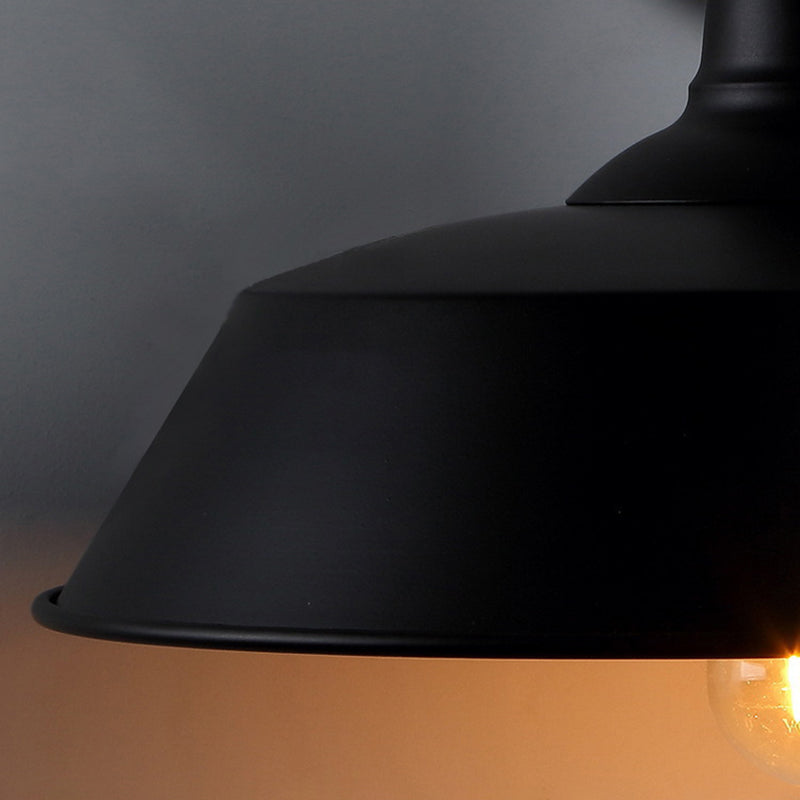 Flat Shape Wall Light Industrial Style Metal 1 Light Wall Lamp for Outdoor Sconces