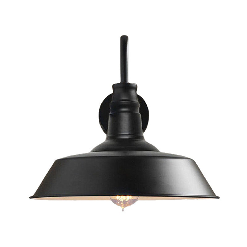Flat Shape Wall Light Industrial Style Metal 1 Light Wall Lamp for Outdoor Sconces