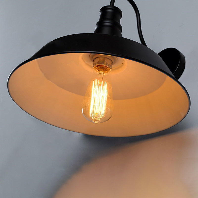 Flat Shape Wall Light Industrial Style Metal 1 Light Wall Lamp for Outdoor Sconces