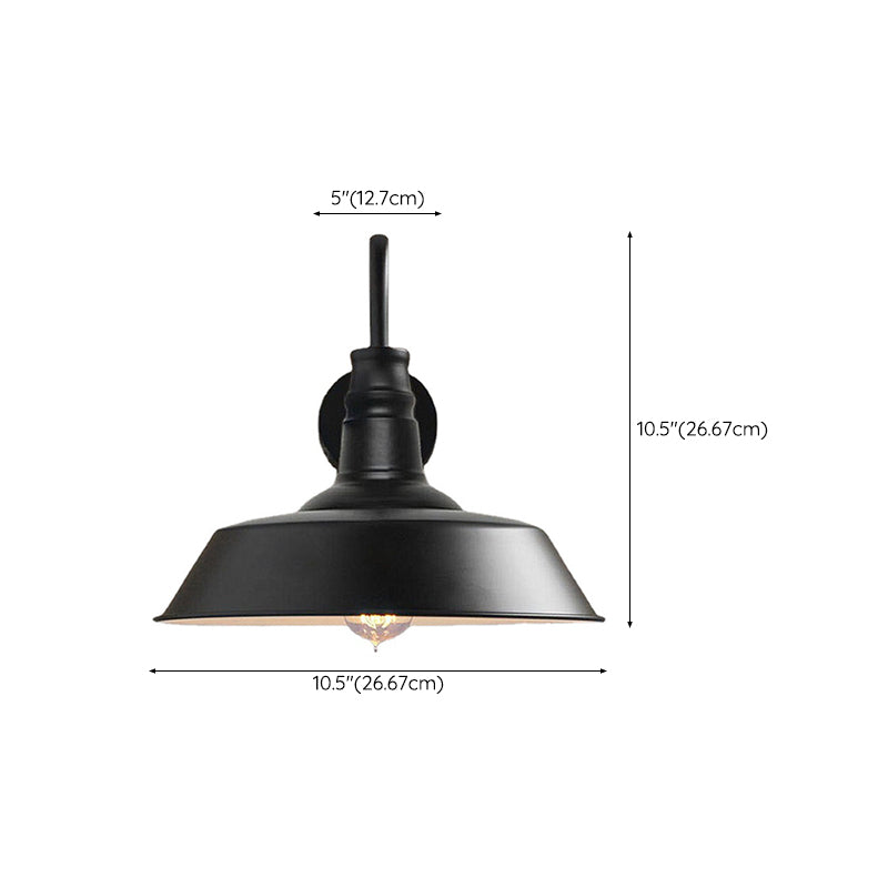 Flat Shape Wall Light Industrial Style Metal 1 Light Wall Lamp for Outdoor Sconces