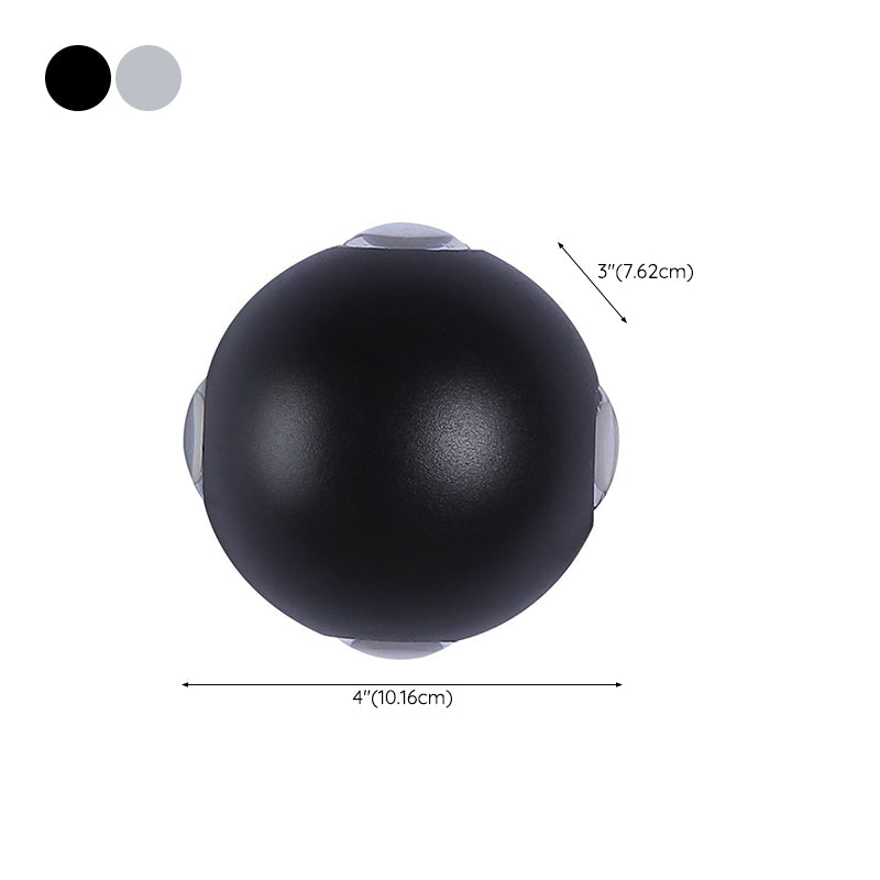 Ball Shape Wall Light Modern Style Metal 1/2/4 Lights Sconce in Black