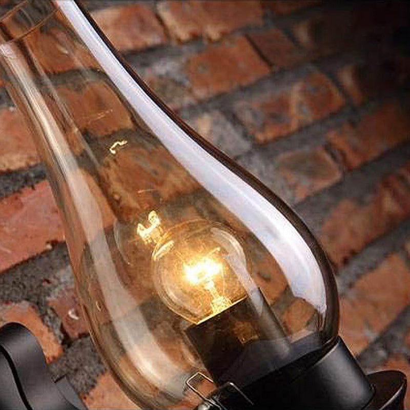 Regular Shape Wall Light Modern Style Glass 1 Light Wall Lamp in Bronze and Copper