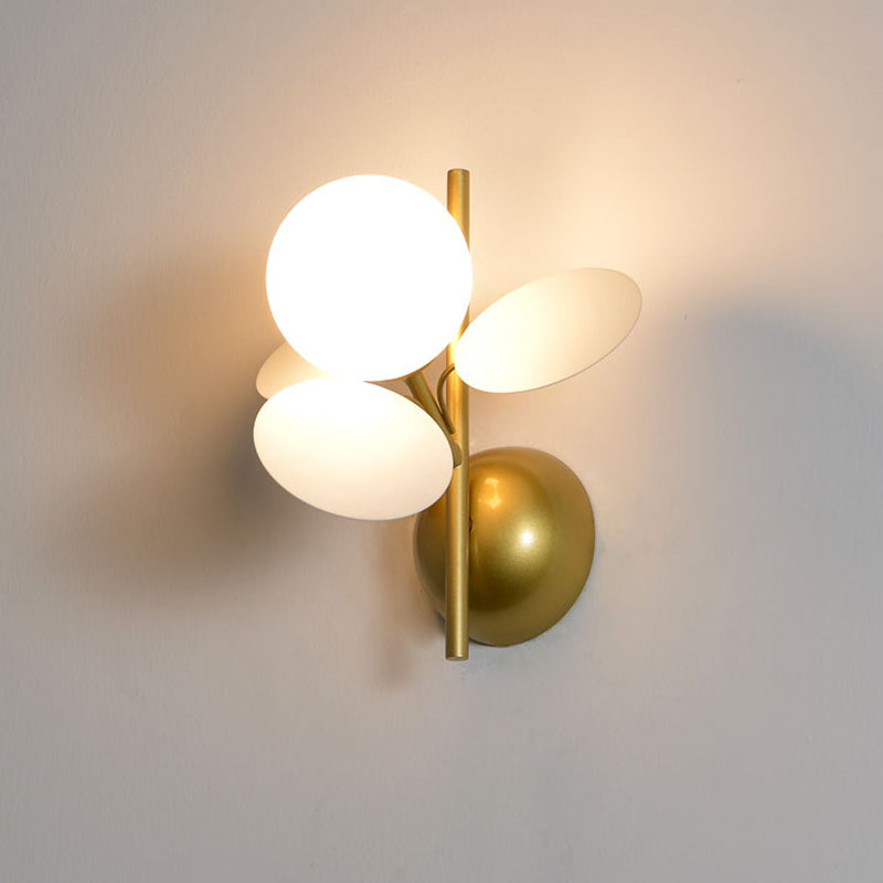 Macaron Ball Shade Wall Sconce Metal 1 Light Sconces for Bedroom