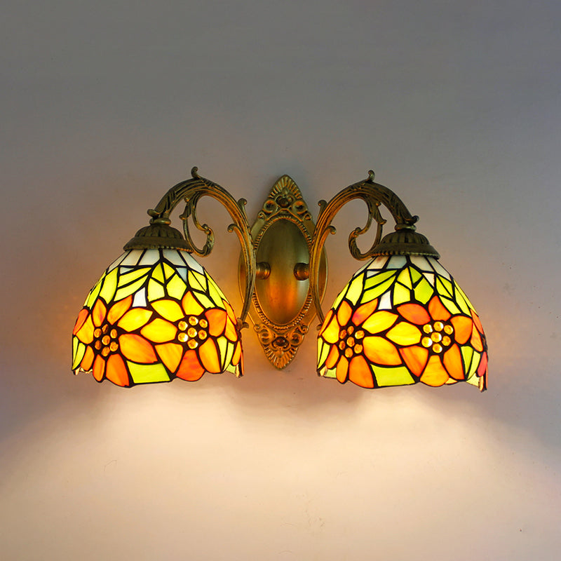 Tiffany Glass Vanity Light Simple Wall Light Sconce for Washroom