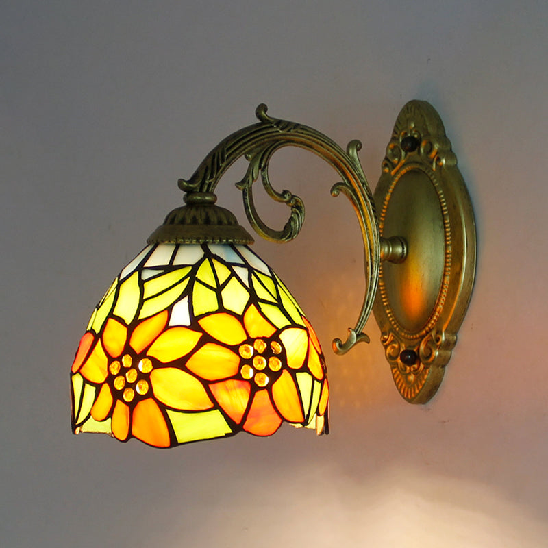 Tiffany Glass Vanity Light Simple Wall Light Sconce for Washroom