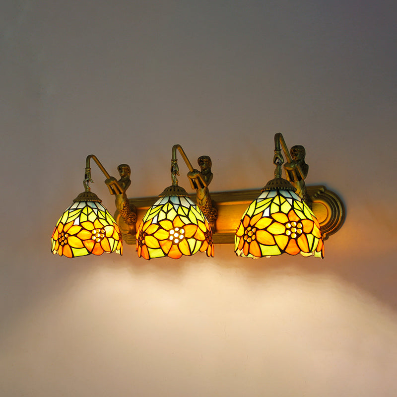 Tiffany Glass Vanity Light Simple Wall Light Sconce for Washroom