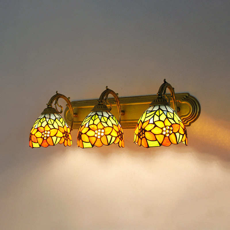 Tiffany Glass Vanity Light Simple Wall Light Sconce for Washroom