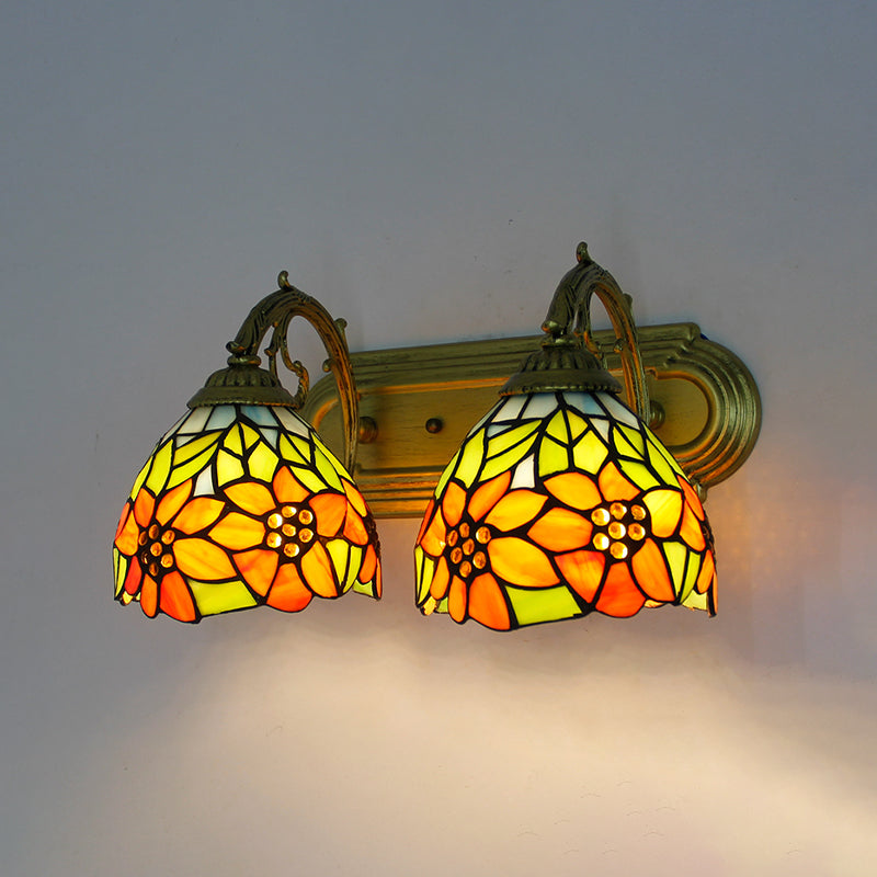 Tiffany Glass Vanity Light Simple Wall Light Sconce for Washroom