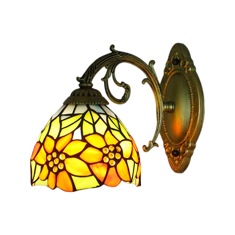 Tiffany Glass Vanity Light Simple Wall Light Sconce for Washroom