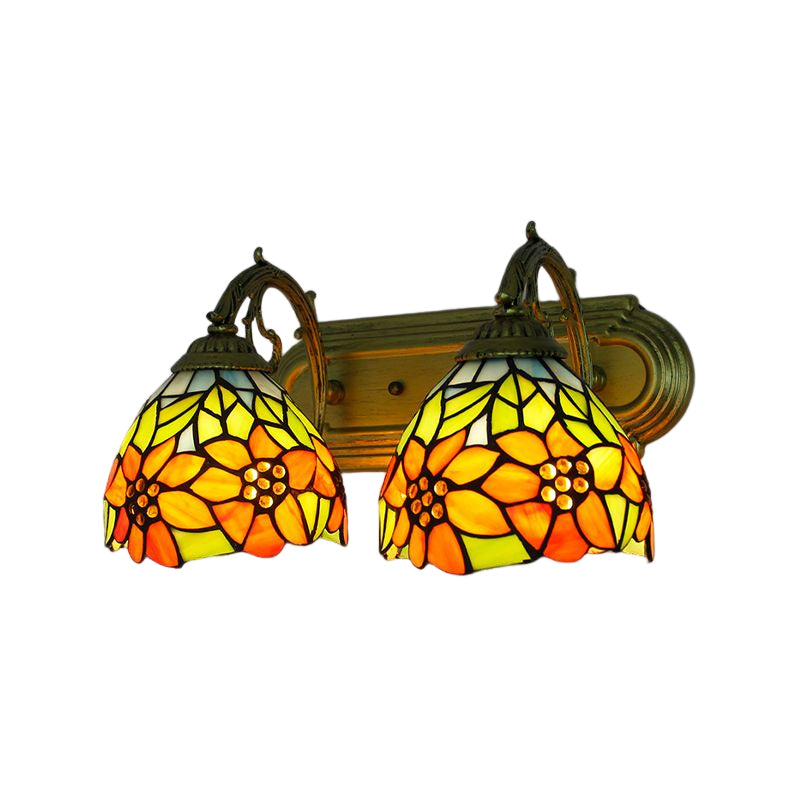 Tiffany Glass Vanity Light Simple Wall Light Sconce for Washroom