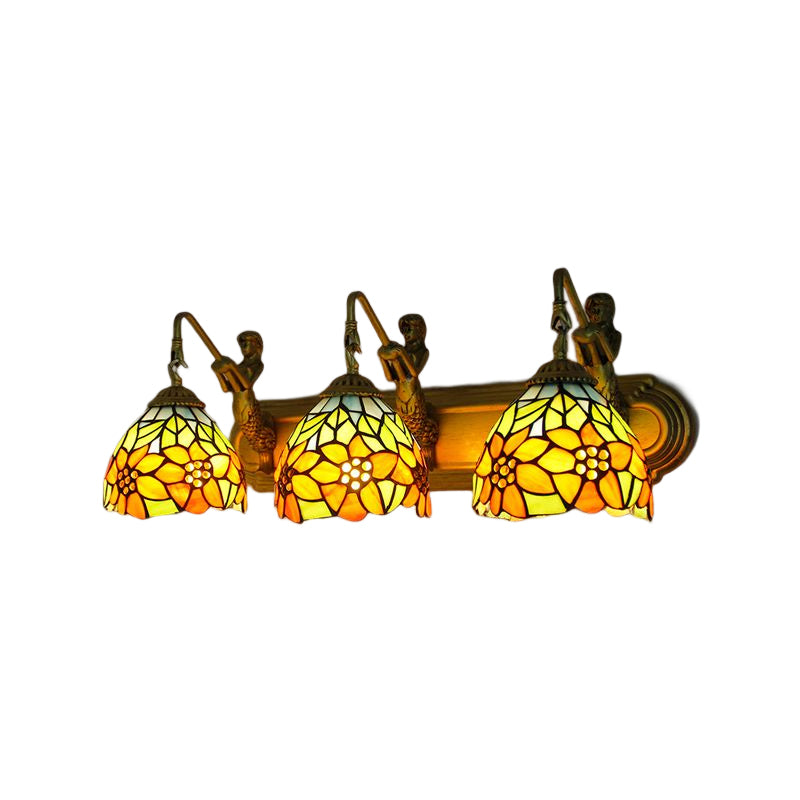 Tiffany Glass Vanity Light Simple Wall Light Sconce for Washroom