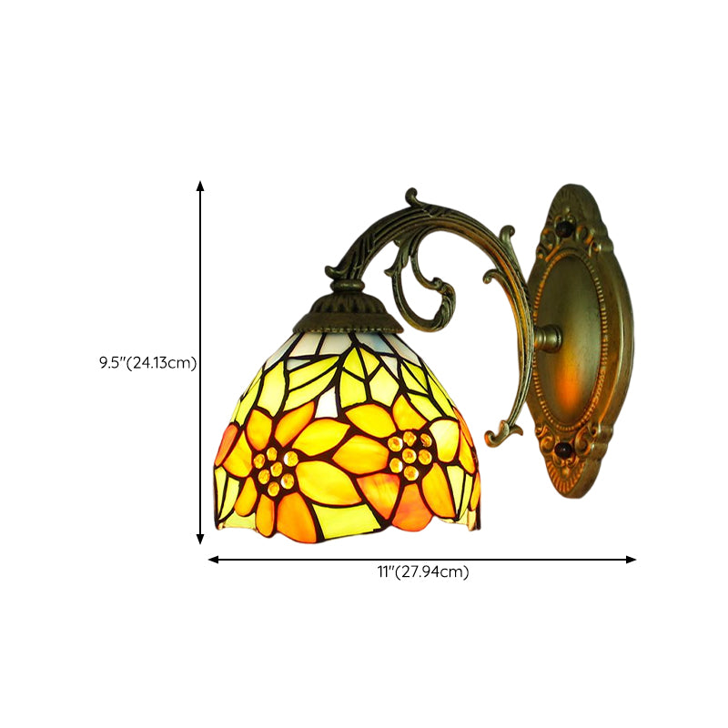 Tiffany Glass Vanity Light Simple Wall Light Sconce for Washroom