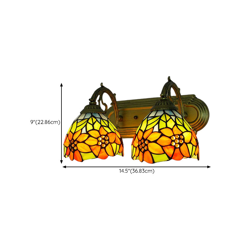 Tiffany Glass Vanity Light Simple Wall Light Sconce for Washroom