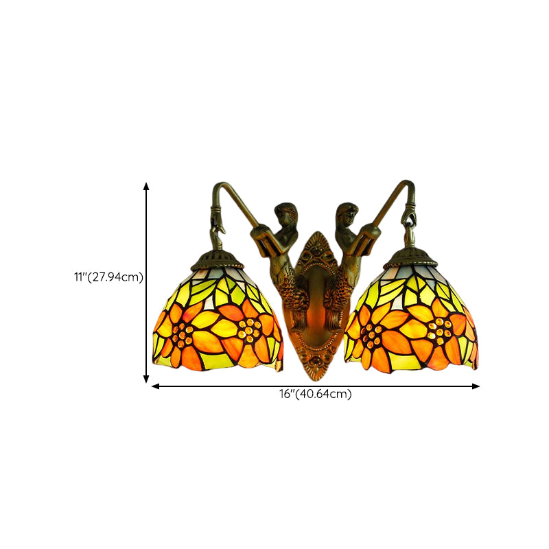 Tiffany Glass Vanity Light Simple Wall Light Sconce for Washroom