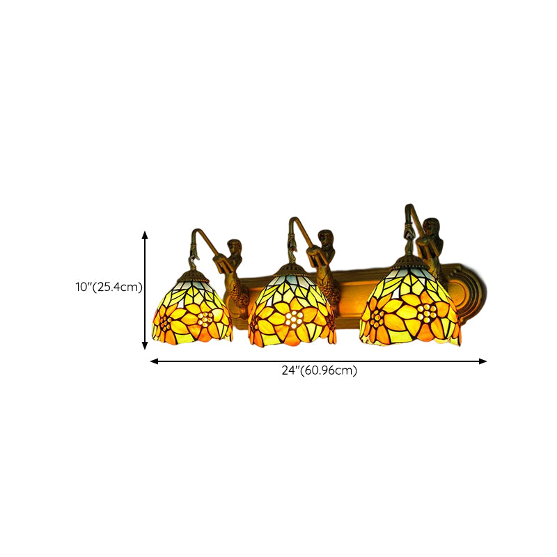 Tiffany Glass Vanity Light Simple Wall Light Sconce for Washroom