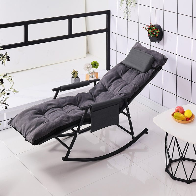 Modern Cotton Rocking Chair Reclining with Pillow for Living Room