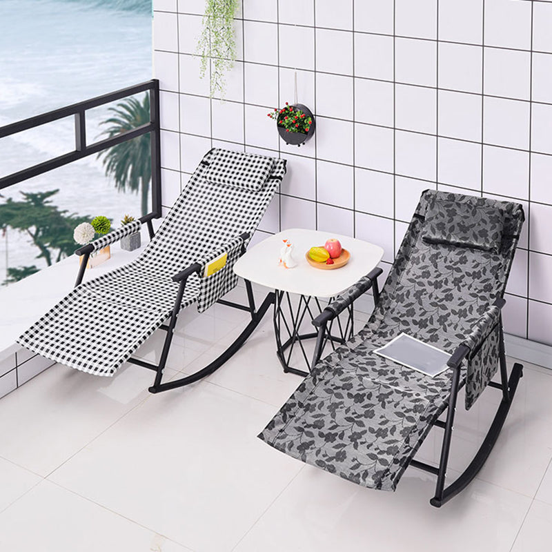 Modern Cotton Rocking Chair Reclining with Pillow for Living Room