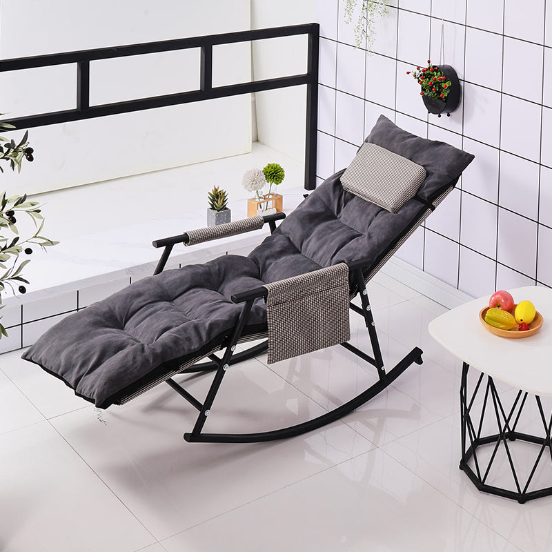 Modern Cotton Rocking Chair Reclining with Pillow for Living Room