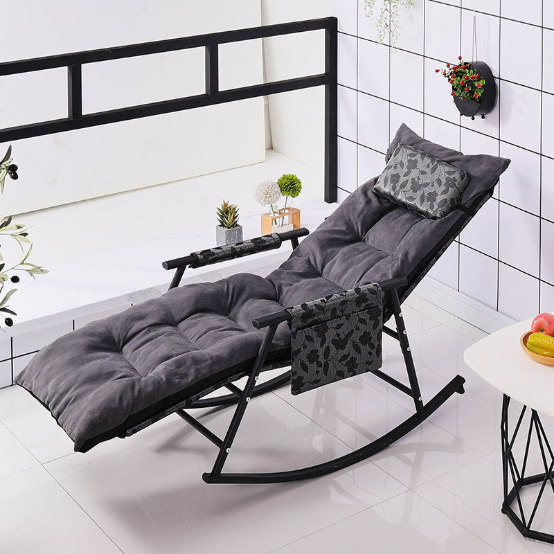 Modern Cotton Rocking Chair Reclining with Pillow for Living Room