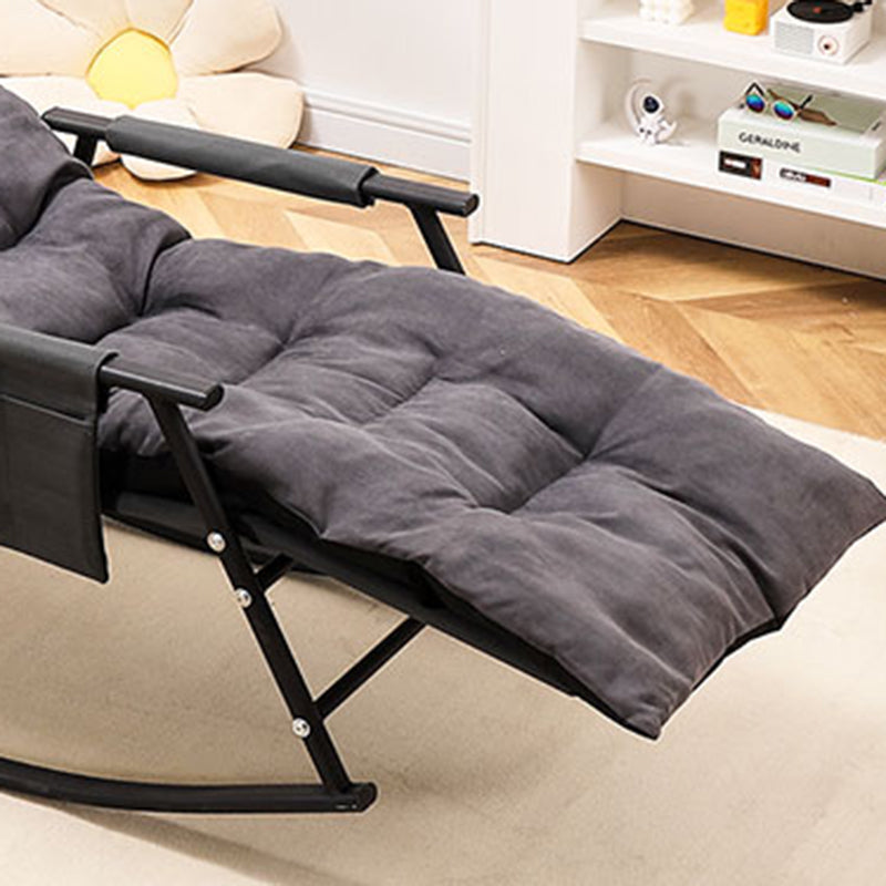 Modern Cotton Rocking Chair Reclining with Pillow for Living Room
