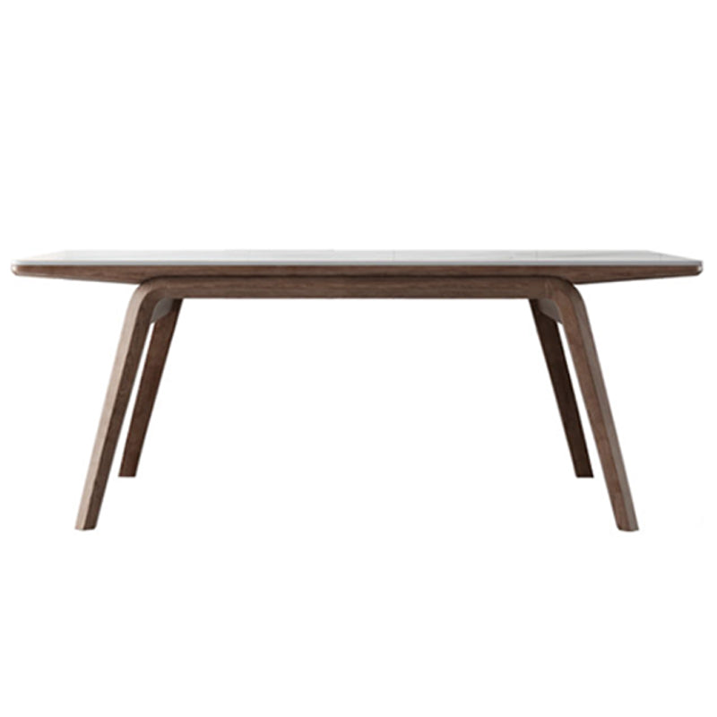 Rectangle Table Medieval Modern Sintered Stone Top Dining Table with Wooden Base
