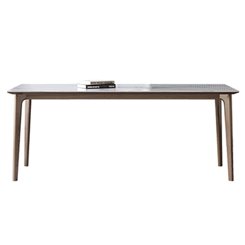 Rectangle Table Medieval Modern Sintered Stone Dining Table with Wooden Base