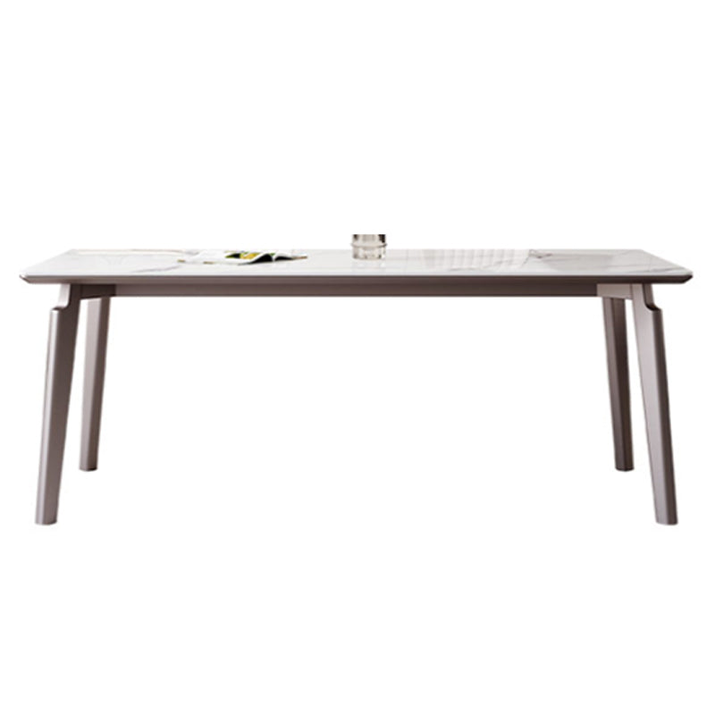 Modern Sintered Stone Top Table Rectangle Table with Metal Base