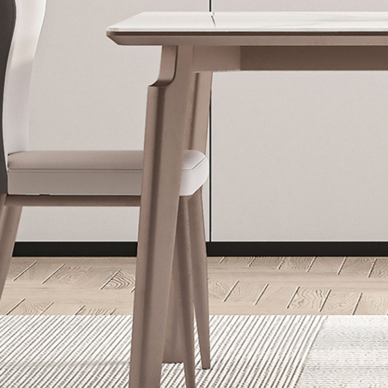 Modern Sintered Stone Top Table Rectangle Table with Metal Base