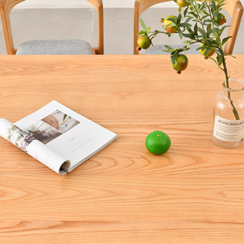 Rectangle Trestle Base Dining Table Medieval Modern Style Pine Wood Table for Kitchen