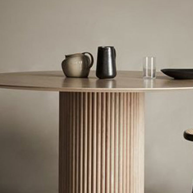 Round Pedestal Base Dining Table Modern Wood Table for Dining Room
