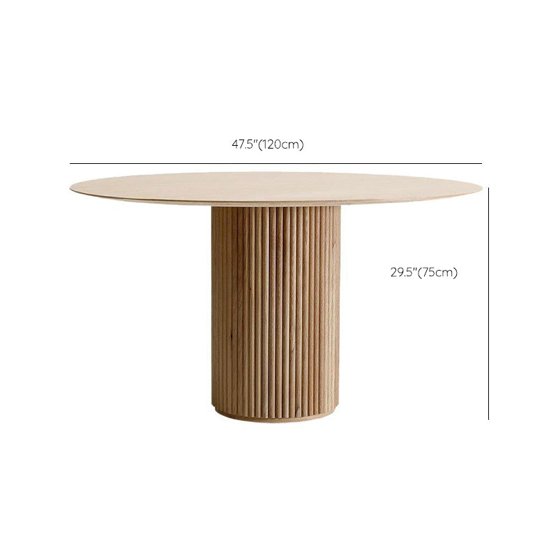 Round Pedestal Base Dining Table Modern Wood Table for Dining Room