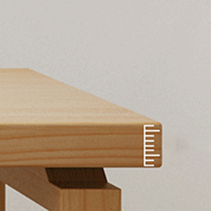 Rectangle Double Pedestal Dining Table Modern Pine Wood Table for Kitchen Dining Room
