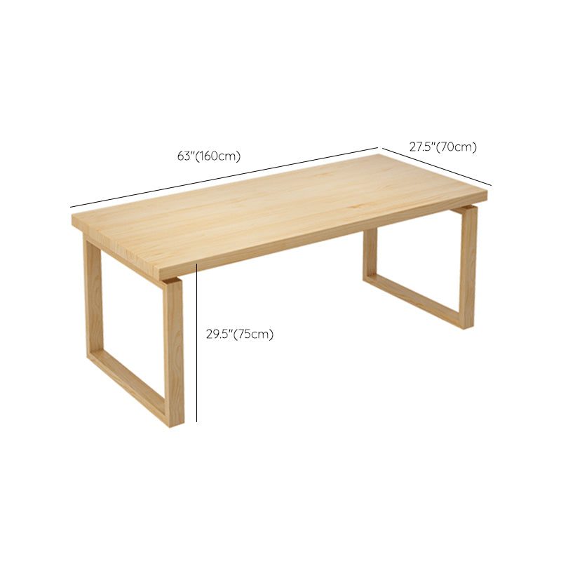 Rectangle Double Pedestal Dining Table Modern Pine Wood Table for Kitchen Dining Room