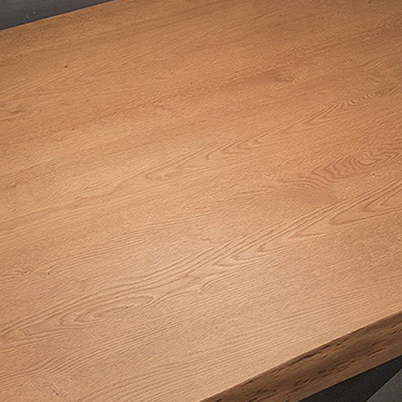 Rectangle Black Base Dining Table Modern Pine Wood Table for Kitchen Use