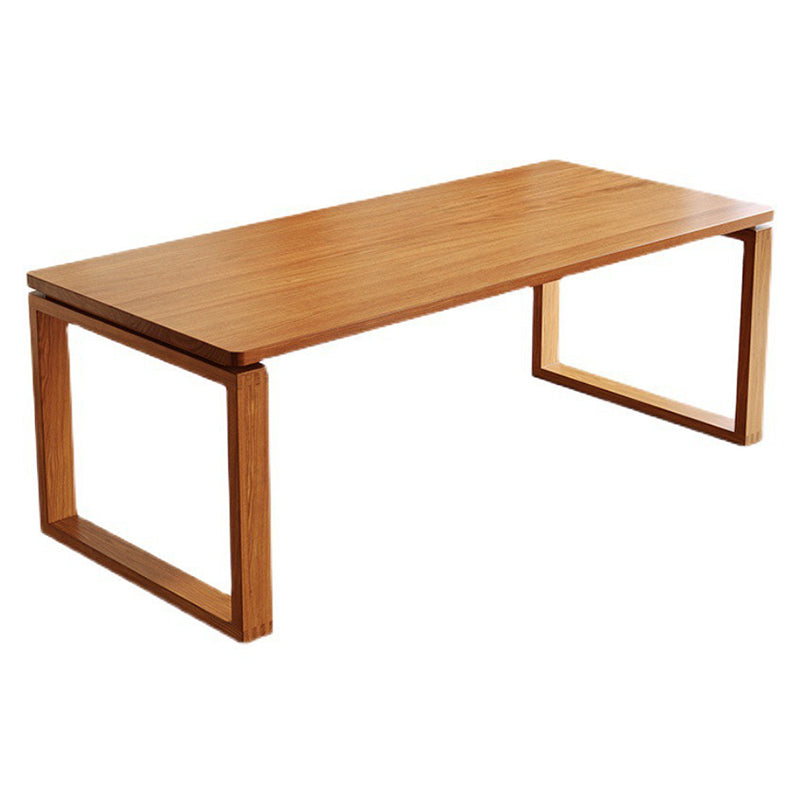 Glam Dining Wood Table Rectangle Table with Wooden Legs for Home Use