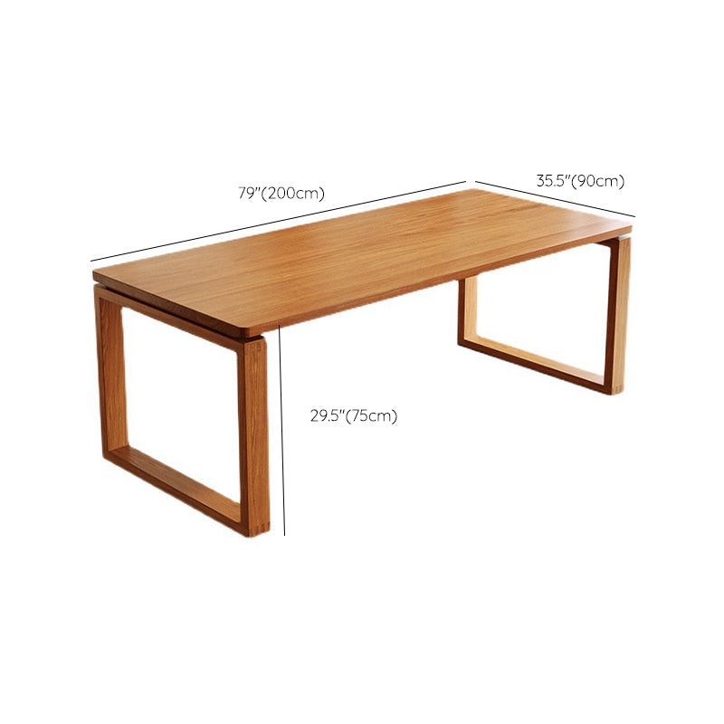 Glam Dining Wood Table Rectangle Table with Wooden Legs for Home Use