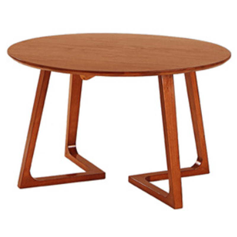 Round Double Base Dining Table Modern Pine Wood Table for Kitchen