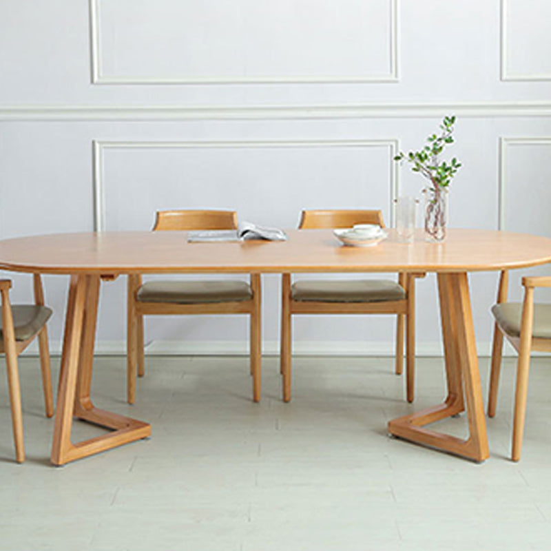Contemporary Oval Dining Table Solid Wood Dining Table for Home Use