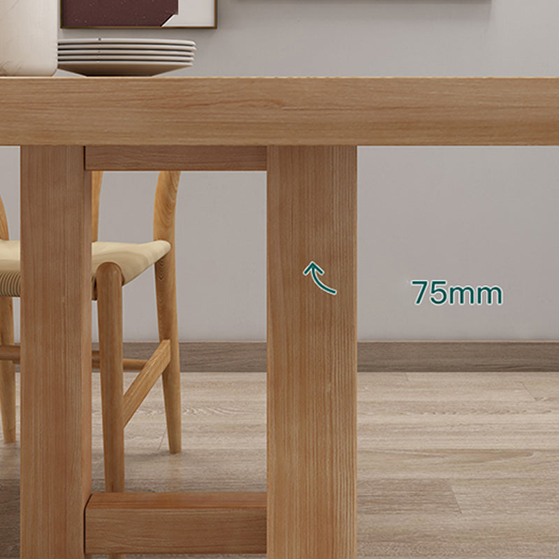 Glam Dining Table Wooden Rectangle Table with Wooden Legs for Home Use