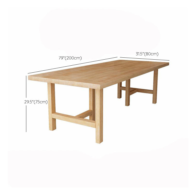 Glam Dining Table Wooden Rectangle Table with Wooden Legs for Home Use