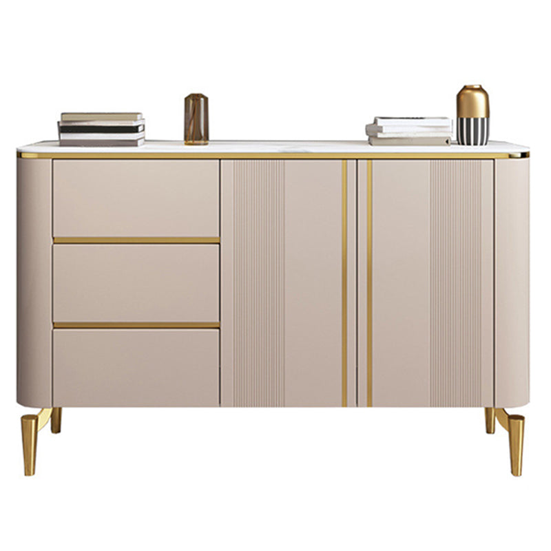 Glam Sideboard Buffet 3 Drawers and 2 Doors Adjustable Shelving Buffet Sideboard