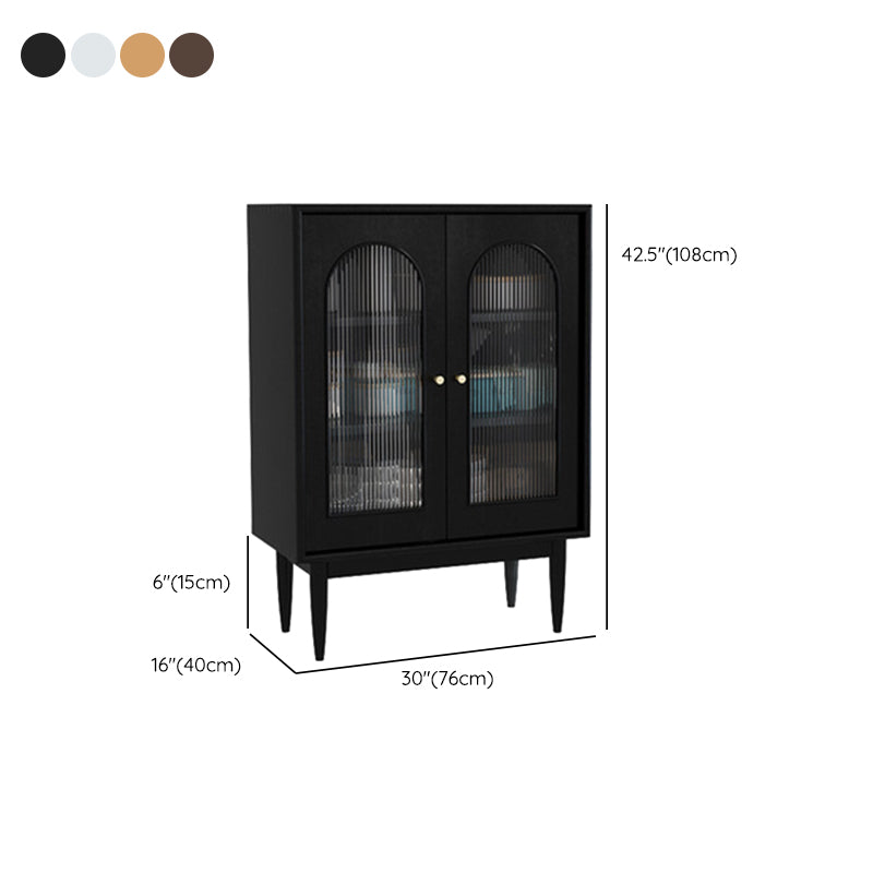 Contemporary Dining Buffet Solid Wood 42"H Sideboard Table with Cabinets