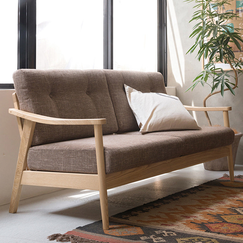 Contemporary Tufted Back with Square Arm in Cotton for Apartment